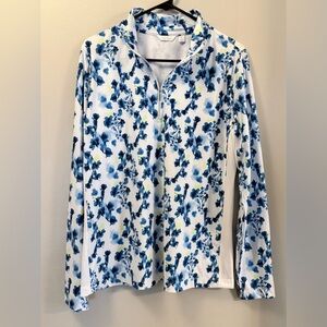 Lady Hagen Women's Floral Print Long Sleeve Quarter Zip Golf Top